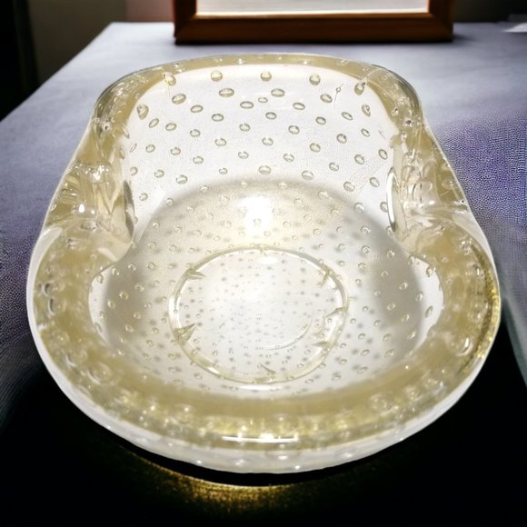 Murano Bullicante Ashtray Handblown Art Glass, by Archimedes Seguso 1950 Italy - Picture 5 of 10